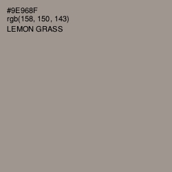 #9E968F - Lemon Grass Color Image